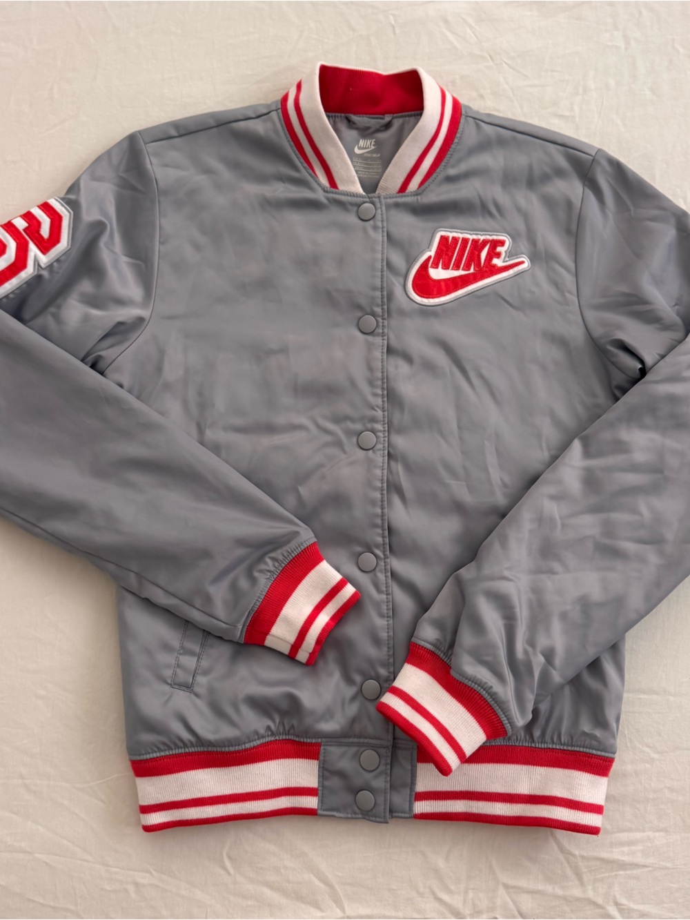 Nike Grey Jacket with Red & White Trim